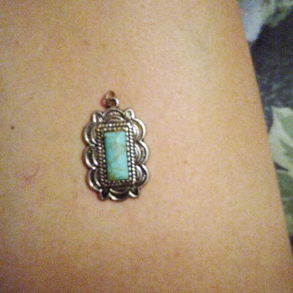 Genuine Turquoise and Silver pendant - Picture 2 of 2
